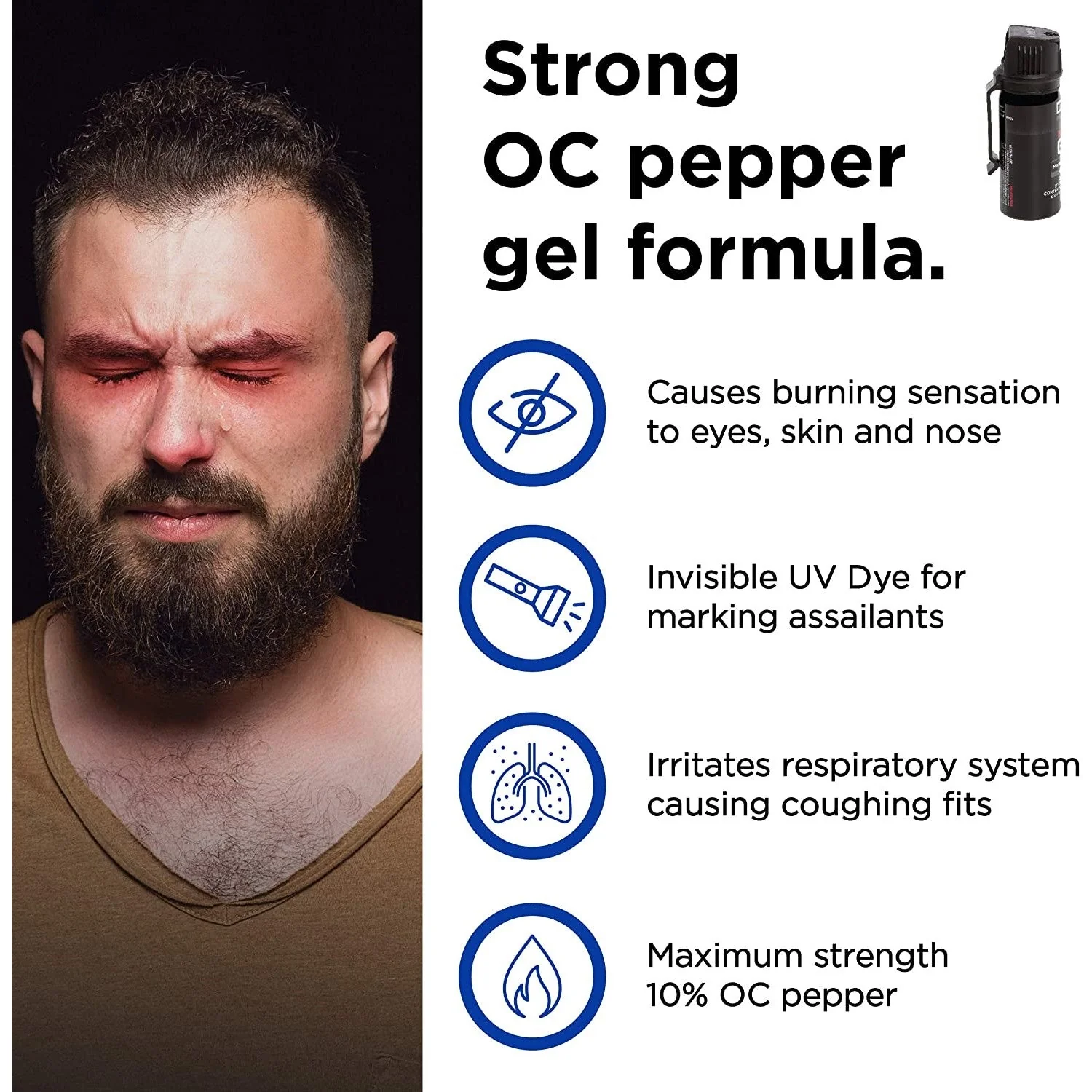 Mace Magnum 3 Distance Defense Belt Clip Pepper Gel 45g - Image 3