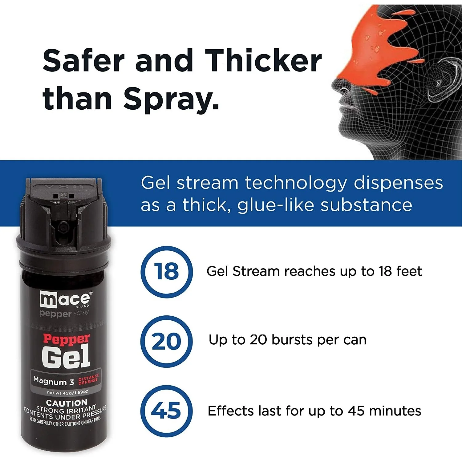 Mace Magnum 3 Distance Defense Belt Clip Pepper Gel 45g - Image 4