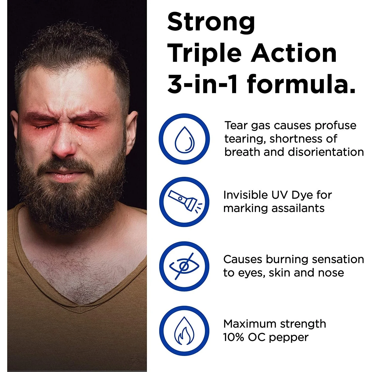 Mace Triple Action Police Pepper Spray 18g w/ Pocket Clip - Image 3