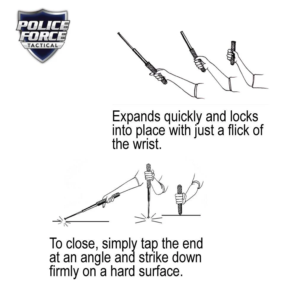 Police Force Tactical Expandable Steel Keychain Baton 12" - Image 6