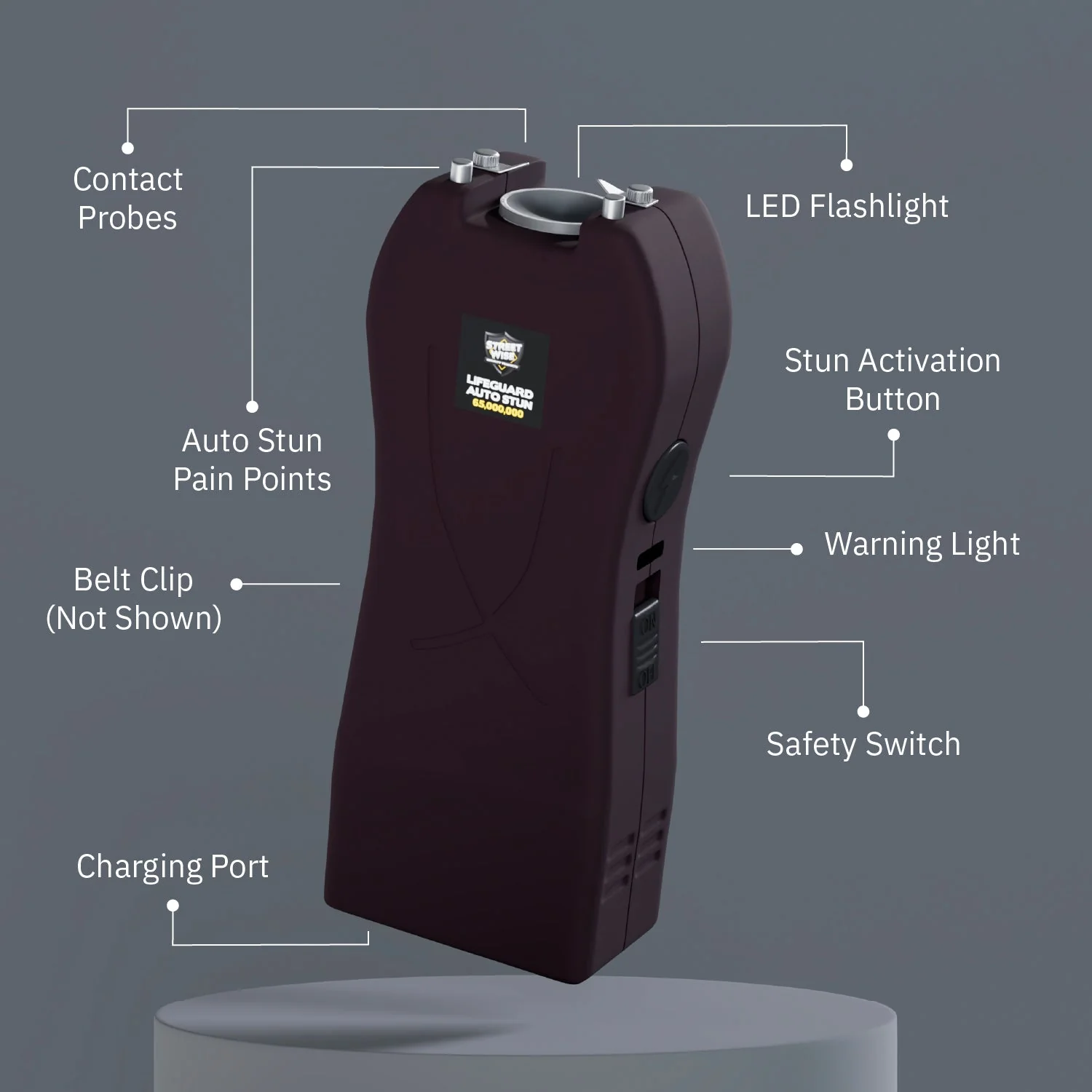 Streetwise Lifeguard 65,000,000* Stun Gun with Auto Stun - Image 3
